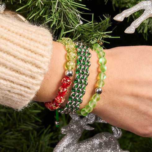Liens de grenouille d'arbre | Bracelet Kismet Original | Vert x Argent